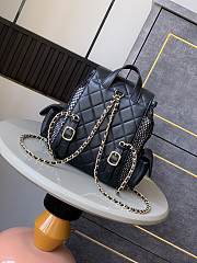 Colestore Chanel Backpack Mesh, Shiny Lambskin & Gold-Tone Metal Black 25x23x13cm - 2