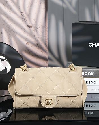 Colestore Chanel Kelly Flap Bag Beige 26x16x13cm