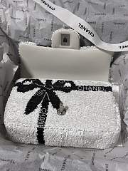Colestore Chanel 24B Sequins Ribbon Flap Bag White size 20cm - 2