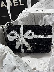 Colestore Chanel 24B Sequins Ribbon Flap Bag Black size 20cm - 1