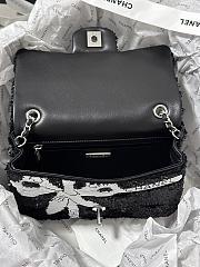Colestore Chanel 24B Sequins Ribbon Flap Bag Black size 20cm - 2