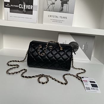 Colestore Chanel 25P Bowling Bag Calfskin Black 11.5×18.5×11cm