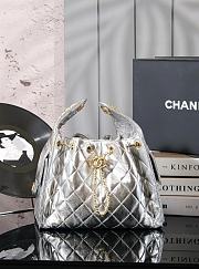 Colestore Chanel 25C Small Handbag, Metallic Grained Calfskin Gold Tone Metal 26x30x14cm - 3