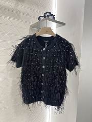 Colestore Chanel Top Cotton, Silk and Feathers, Black  - 1