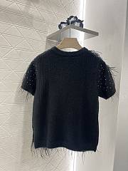 Colestore Chanel Top Cotton, Silk and Feathers, Black  - 6