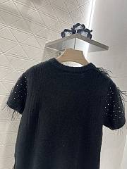 Colestore Chanel Top Cotton, Silk and Feathers, Black  - 4