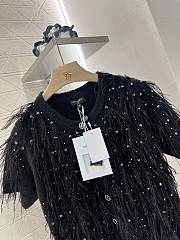Colestore Chanel Top Cotton, Silk and Feathers, Black  - 5