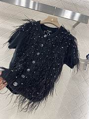 Colestore Chanel Top Cotton, Silk and Feathers, Black  - 3