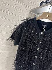 Colestore Chanel Top Cotton, Silk and Feathers, Black  - 2