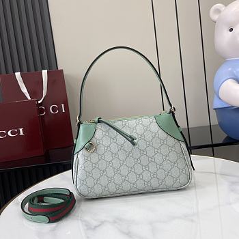 Colestore Gucci GG Emblem Small Shoulder Bag Light Green 24.5x16x5cm