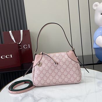 Colestore Gucci GG Emblem Small Shoulder Bag Light Pink 24.5x16x5cm