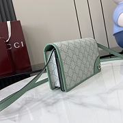 Colestore Gucci GG Emblem Wallet With Leather Strap Light Green 20x12.5x5cm - 5