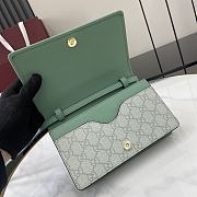Colestore Gucci GG Emblem Wallet With Leather Strap Light Green 20x12.5x5cm - 3