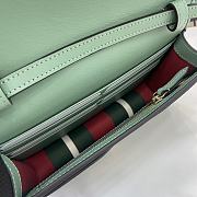 Colestore Gucci GG Emblem Wallet With Leather Strap Light Green 20x12.5x5cm - 2
