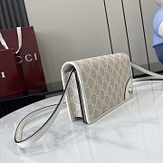 Colestore Gucci GG Emblem Wallet With Leather Strap Beige 20x12.5x5cm - 6