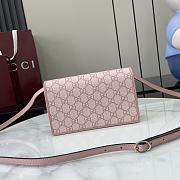 Colestore Gucci GG Emblem Wallet With Leather Strap Light Pink 20x12.5x5cm - 6