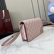 Colestore Gucci GG Emblem Wallet With Leather Strap Light Pink 20x12.5x5cm - 3