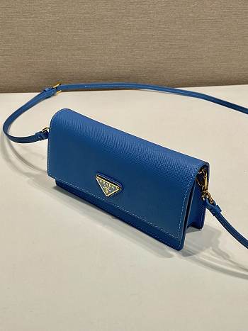 Colestore Prada Saffiano Crossbody Blue Bag 18x9.5x3cm