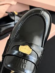 Colestore Miu Miu Brushed Leather Loafers-Black - 4