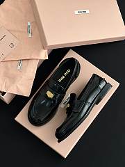Colestore Miu Miu Brushed Leather Loafers-Black - 5
