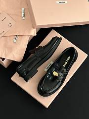 Colestore Miu Miu Brushed Leather Loafers-Black - 2