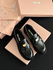 Colestore Miu Miu Brushed Leather Loafers-Black - 3