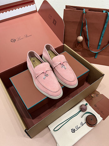 Colestore Loro Piana Summer Charms Walk Loafers Pink 