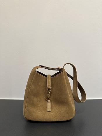 Colestore YSL Saint LaurentLe 5 À 7 Mini in Suede Brown Shoulder Bag 15×16x7CM