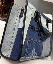 Colestore Dolce&Gabbana Denim Patchwork Shopper Blue 31x27x15cm - 4