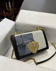 Colestore Dolce & Gabbana Medium Devotion Denim Shoulder Bag Blue 21x13.5x5cm - 5