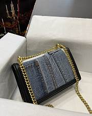 Colestore Dolce & Gabbana Medium Devotion Denim Shoulder Bag Blue 21x13.5x5cm - 4