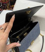 Colestore Dolce & Gabbana Medium Devotion Denim Shoulder Bag Blue 21x13.5x5cm - 2