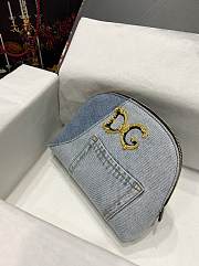 Colestore Dolce & Gabbana Patchwork Denim Cosmetic Case Blue 5x18x6cm - 2