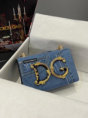 Colestore Dolce & Gabbana Dg Girls In Patchwork Denim Blue 23x17x6.5cm