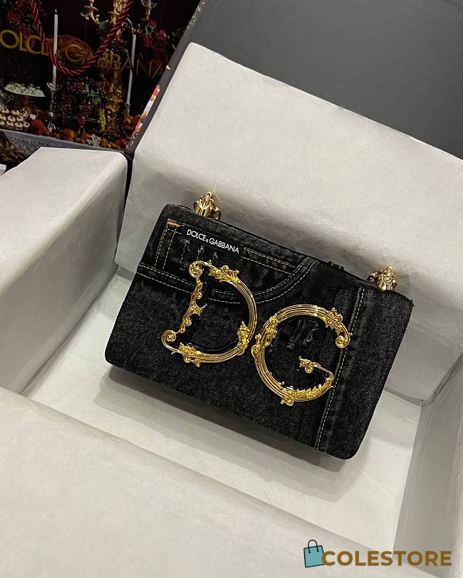 Colestore Dolce & Gabbana Dg Girls In Patchwork Denim Black 23x17x6.5cm - 1