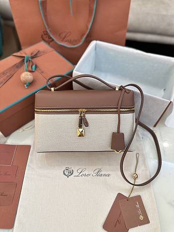 Colestore Loro Piana Extra Bag L27 Flax Brown 27x15.5x9.5cm
