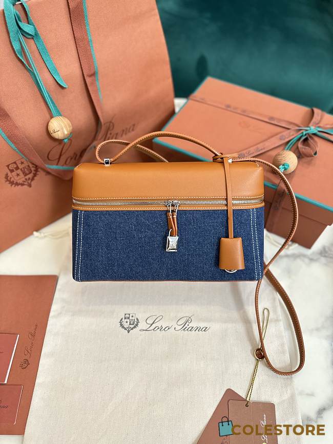 Colestore Loro Piana Extra Bag L27 Surge Blue 27x15.5x9.5cm - 1