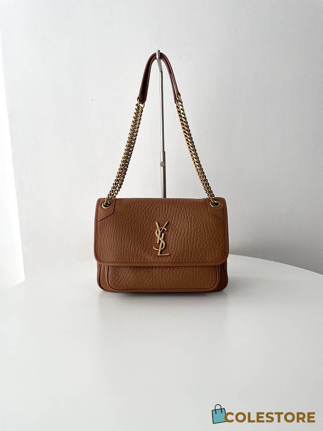 Colestore YSL Saint Laurent Niki Medium In Grained Lambskin Dark Cork 28x20.5x8.5cm - 1