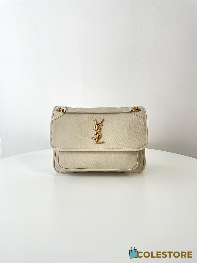 Colestore YSL Saint Laurent Niki Medium In Grained Lambskin Blanc Vintage 28x20.5x8.5cm - 1