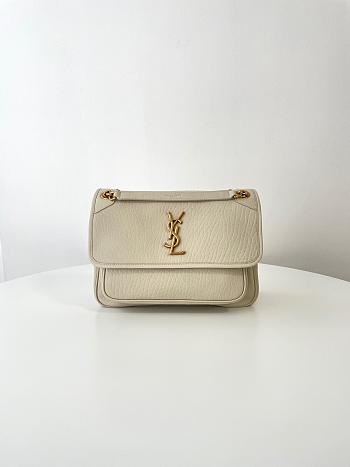 Colestore YSL Saint Laurent Niki Medium In Grained Lambskin Blanc Vintage 28x20.5x8.5cm
