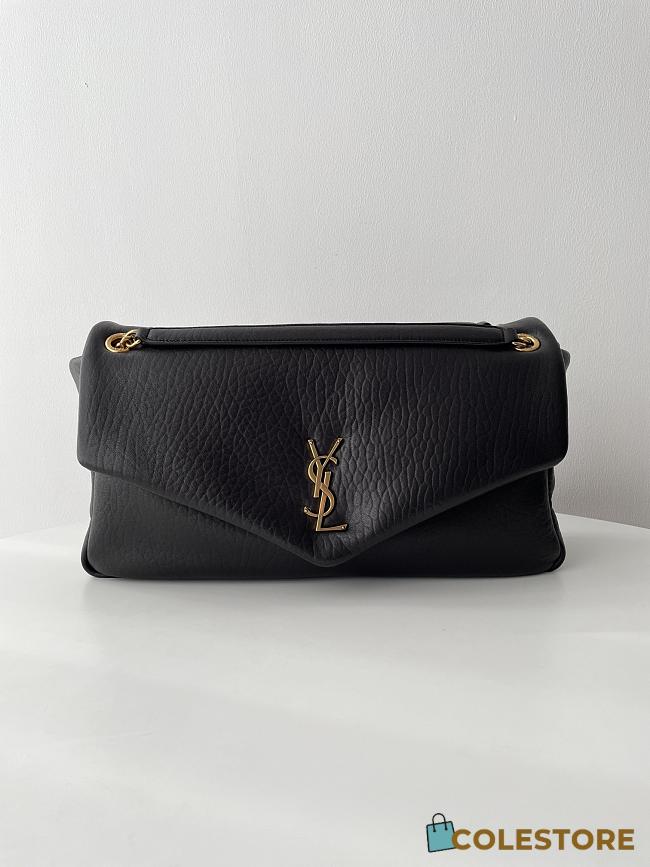 Colestore YSL Saint Laurent Calypso Large In Grained Lambskin Black 28x22x12cm - 1