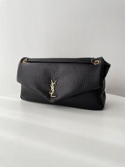 Colestore YSL Saint Laurent Calypso Large In Grained Lambskin Black 28x22x12cm - 5