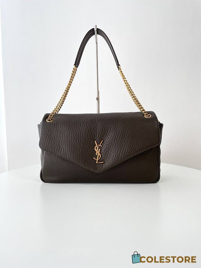 Colestore YSL Saint Laurent Calypso Large In Grained Lambskin Light Musk 28x22x12cm - 1