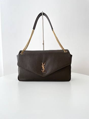 Colestore YSL Saint Laurent Calypso Large In Grained Lambskin Light Musk 28x22x12cm