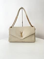 Colestore YSL Saint Laurent Calypso Large In Grained Lambskin Blanc Vintage 28x22x12cm - 1