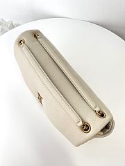 Colestore YSL Saint Laurent Calypso Large In Grained Lambskin Blanc Vintage 28x22x12cm - 5