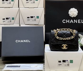 Colestore Chanel 23C Mini Flap Bag with Top Handle 17x13x6cm