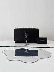 Colestore Kate Medium Tassel In Grain De Poudre Embossed Leather Sliver Hardware 24x14.5x5.5cm - 1