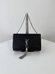 Colestore Kate Medium Tassel In Grain De Poudre Embossed Leather Sliver Hardware 24x14.5x5.5cm - 3