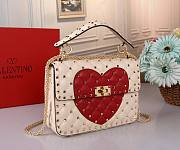 Colestore Valentino Medium Rockstud Heart Shoulder Bag 23x16x6.5cm - 3